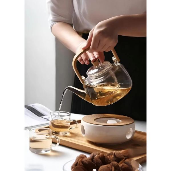 Ahşap Saplı Cam Filtreli Demlik  - 2